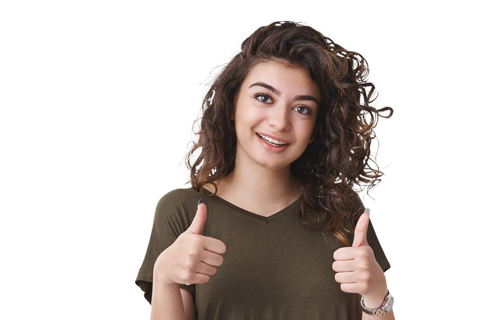 girl pointing